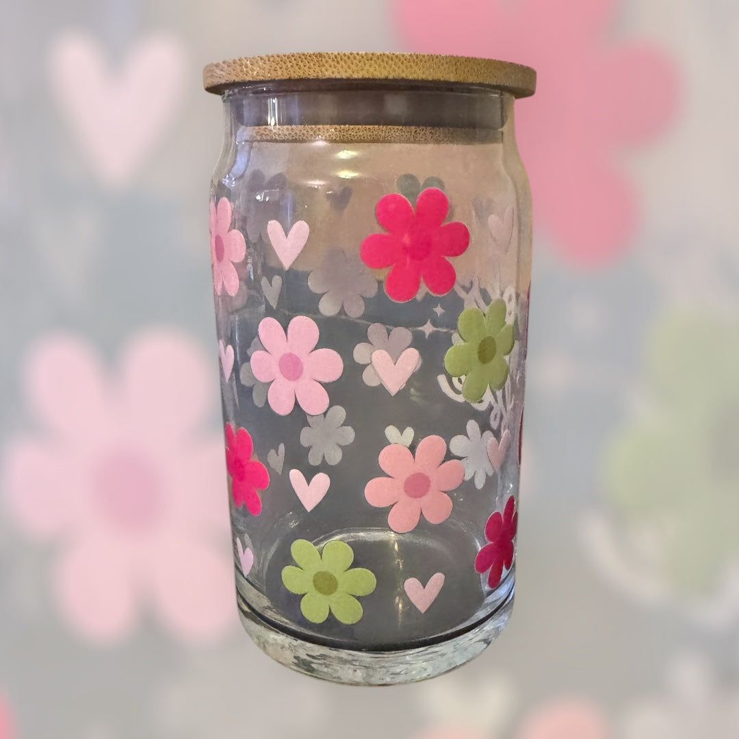 Books and Coffee 16oz Glass Tumbler