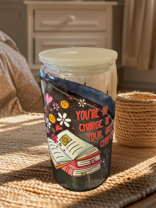 You’re in charge 16oz glass tumbler